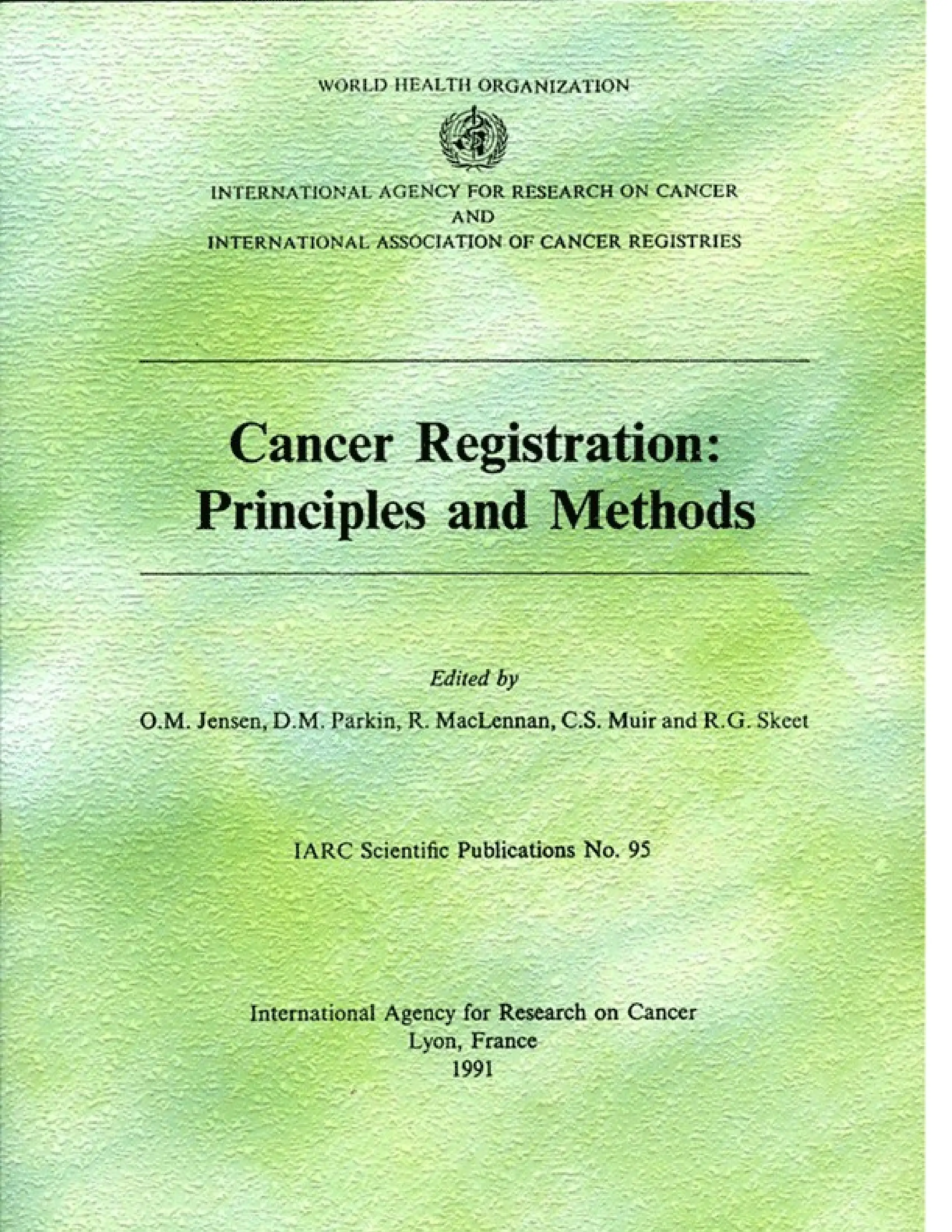Cancer Registration: Principles and Methods PDF preview